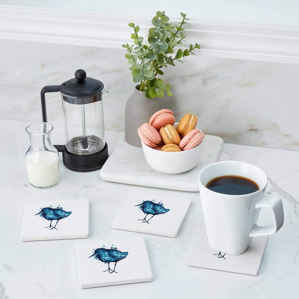 Love Local - Wholesale Coasters - East Coast Water Color Sand Piper | Absorbent Coasters | Set of 4 | Min 23