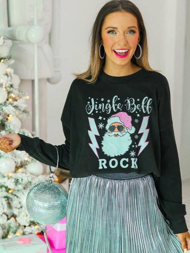 Black Jingle Bell Rock Graphic Tee for wholesale on Faire1
