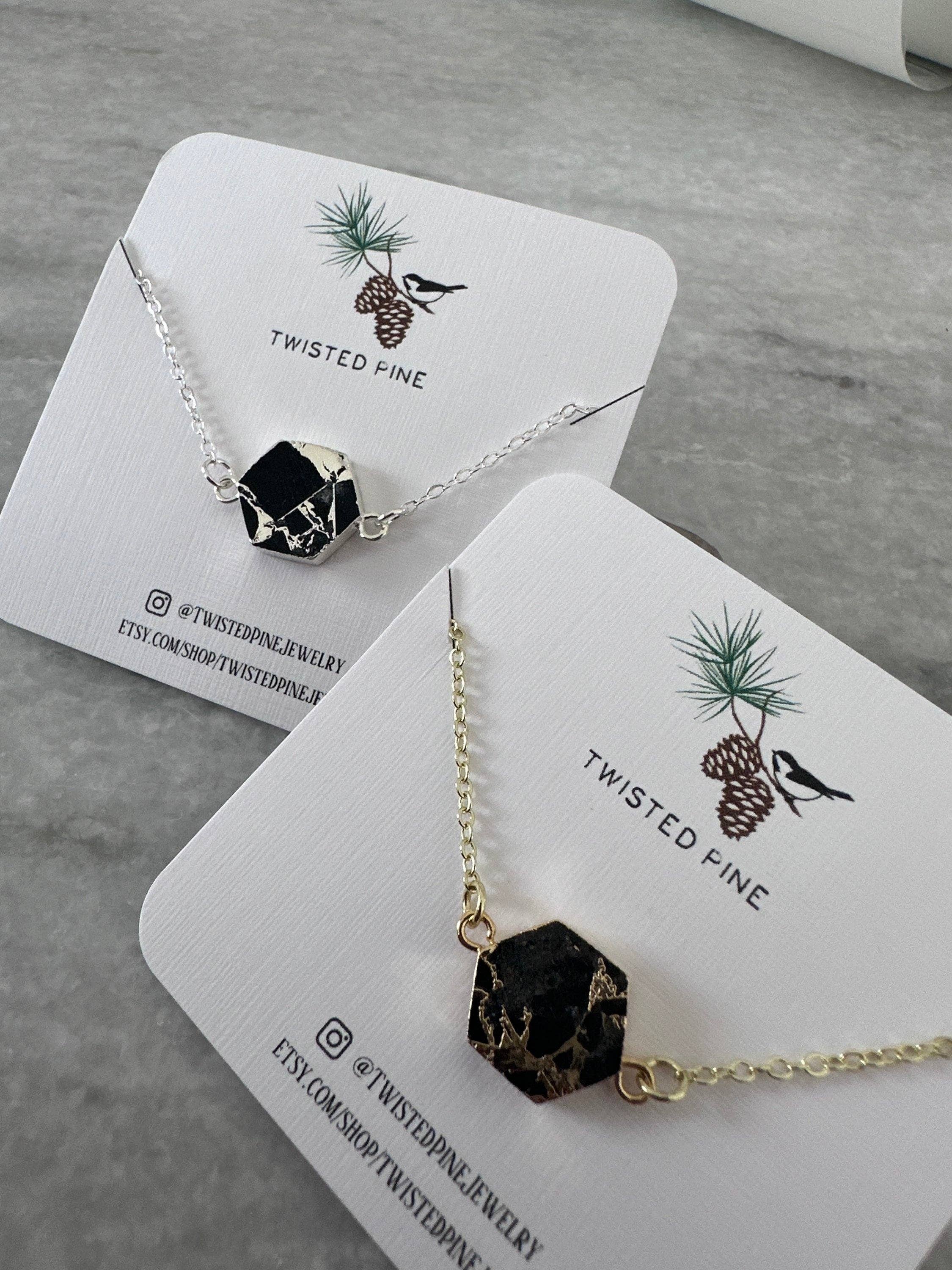 Twisted Pine Jewelry - Wholesale Pendant/Charm Necklace - Kintsugi Necklace - Onyx - Silver & Gold5