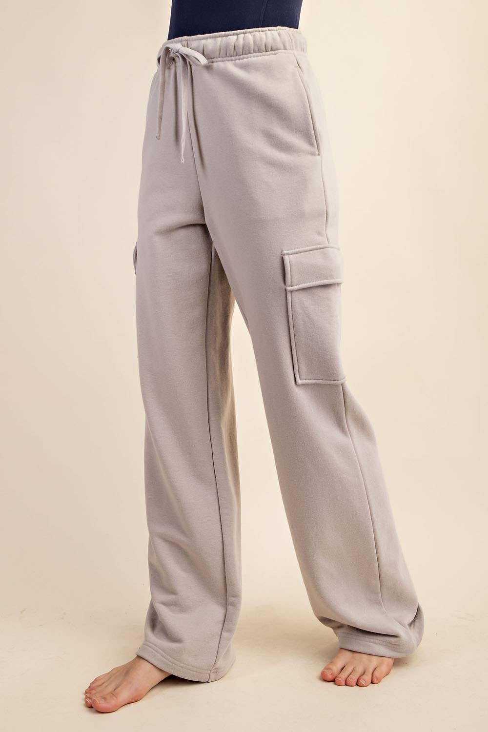 Rae Mode - Wholesale Pants - Women's - FRENCH TERRY STRAIGHT CARGO SWEATPANT34