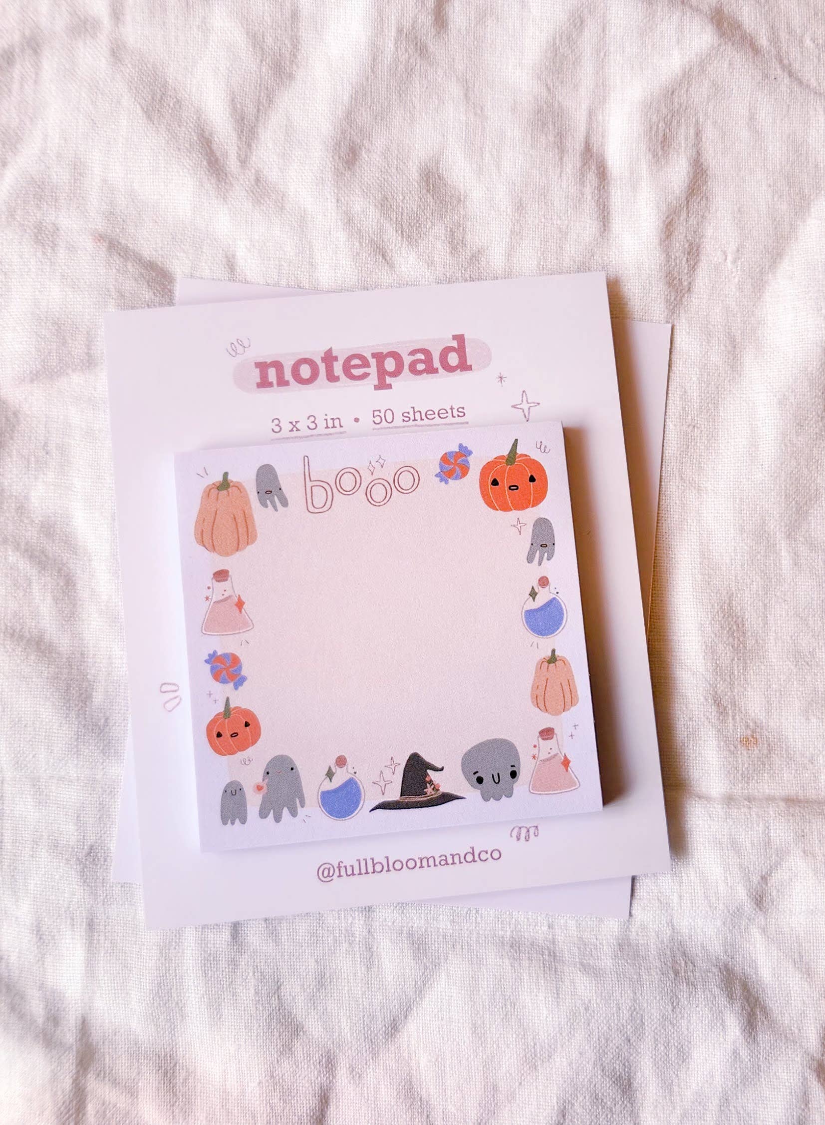 Full Bloom and Co. - Wholesale Sticky notes - Boo Halloween Sticky Notepads0