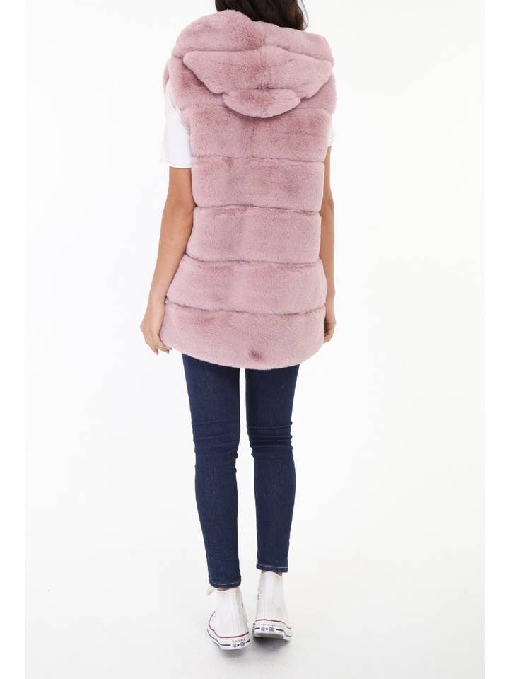 CHOKLATE PARIS – Colete - Mulher por atacado – Colete sem mangas de pele sintética com capuz - Y1566