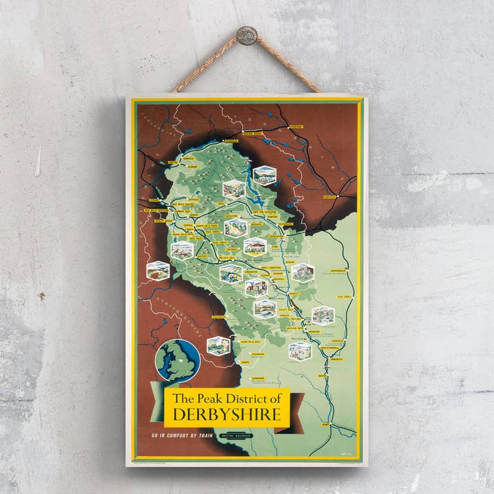 P0357 - Derbyshire The Peak District Map Original National R for wholesale by Vivid Squid Wholesale