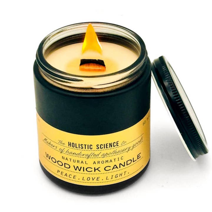 Blessing Affirmation Candle: Peace. Love. Light. for wholesale by The Holistic Science Co.®