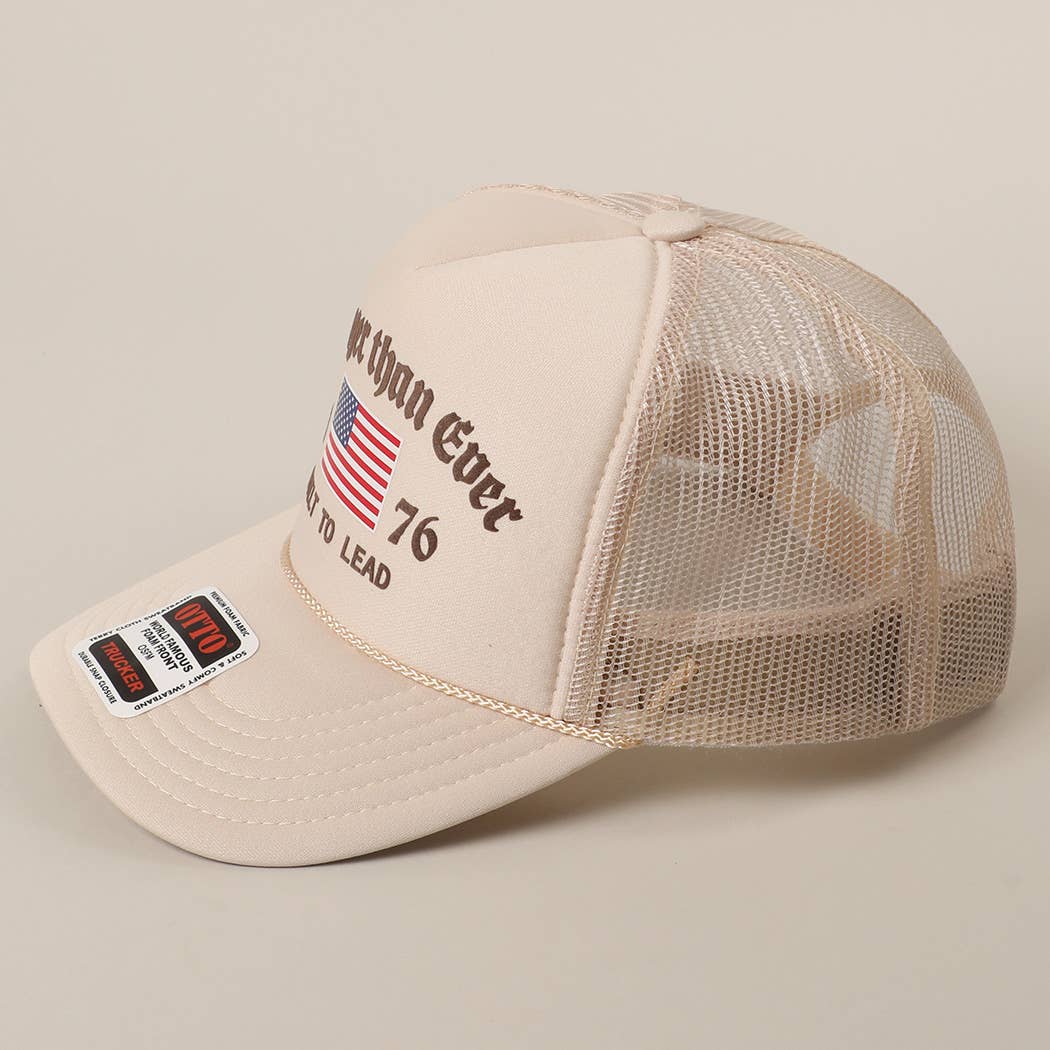 Fashion City - Vente Casquette de camionneur – unisexe - Casquette Trucker en Maille avec Imprimé Drapeau Américain Plus Fort que Jamais12