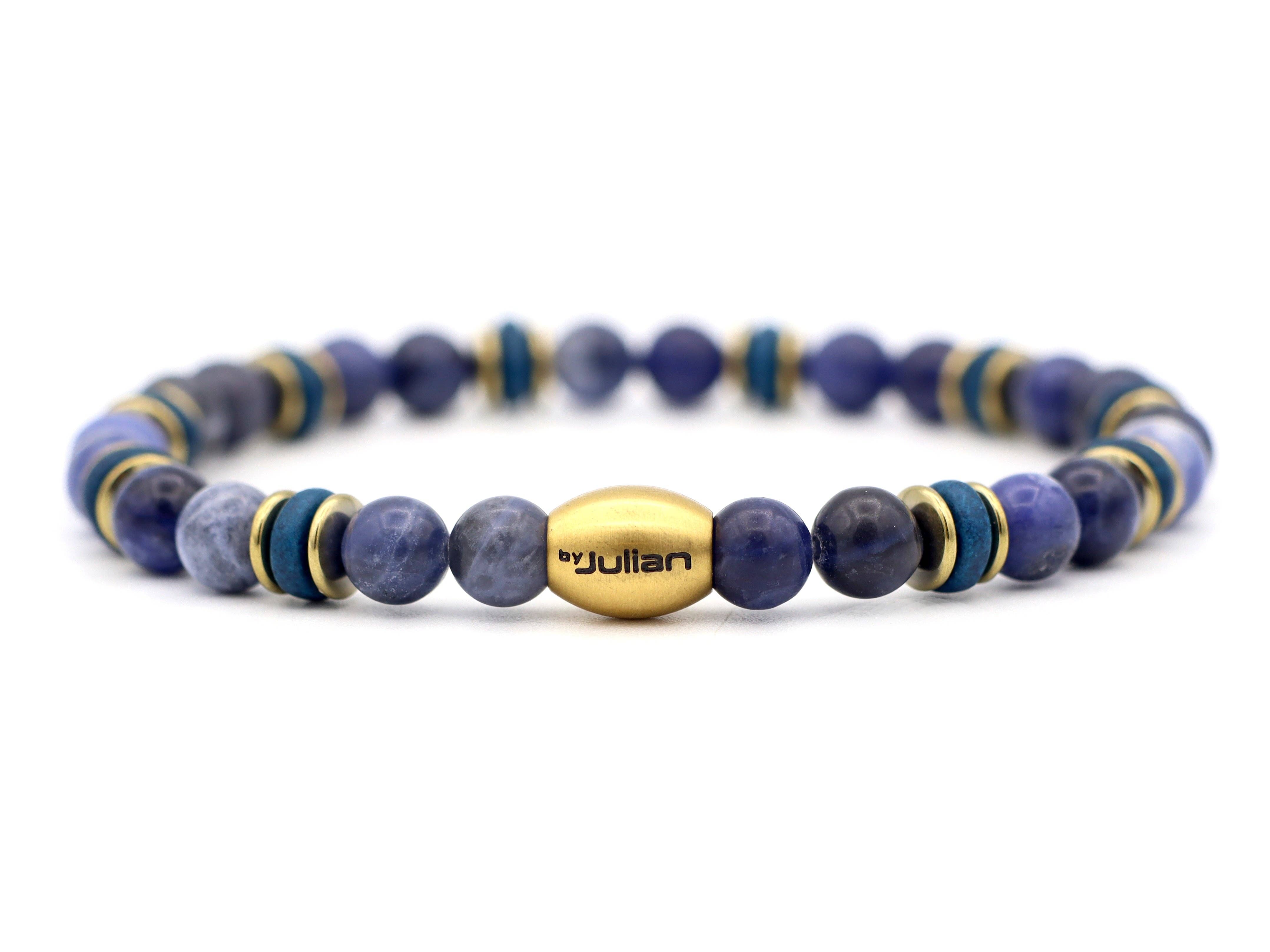 by julian - Wholesale Beaded Bracelet - Enam batu sodaliet (zilver of goud)2