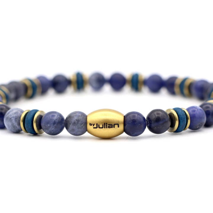 by julian - Wholesale Beaded Bracelet - Enam batu sodaliet (zilver of goud)2