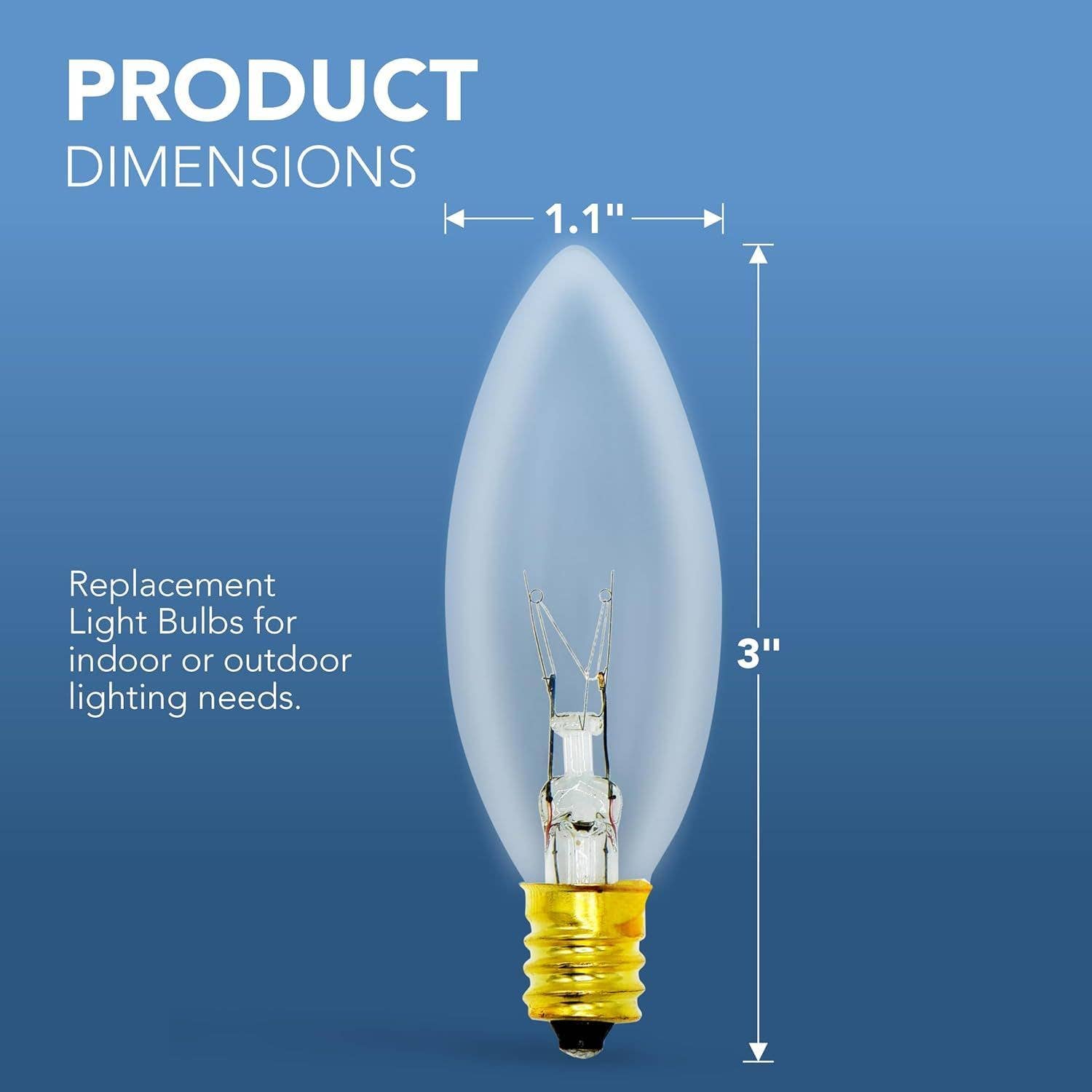 4E's Novelty - Vente Ampoule/spot - 4E's Lot de 12 ampoules de rechange E12 7W pointe torpille transparente8