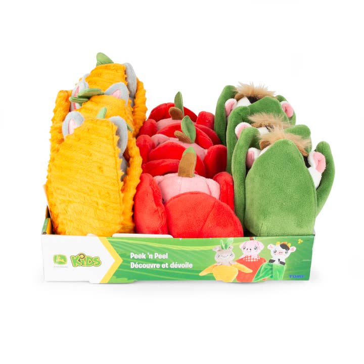 John Deere Plush Peek 'n Peel Farm Toys for Kids for wholesale by TOMY