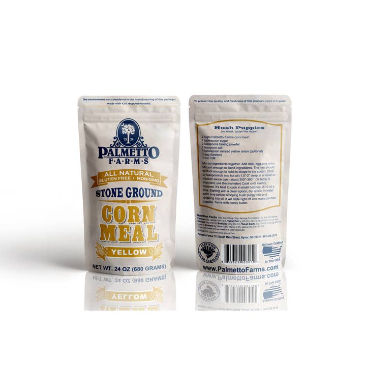 Palmetto Farms - Wholesale Cornmeal - Yellow Corn Meal - 24OZ - Non-GMO, Gluten-Free, Stone Ground