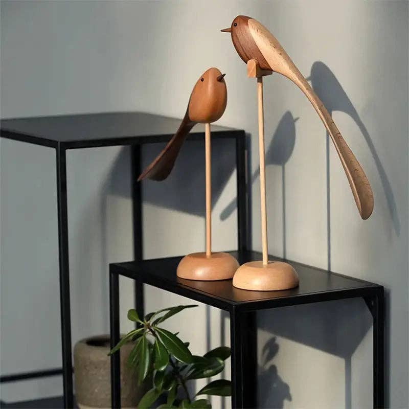 Kiyo Home - Wholesale Decorative Tabletop Object - Wooden Birds (Set of 2)10