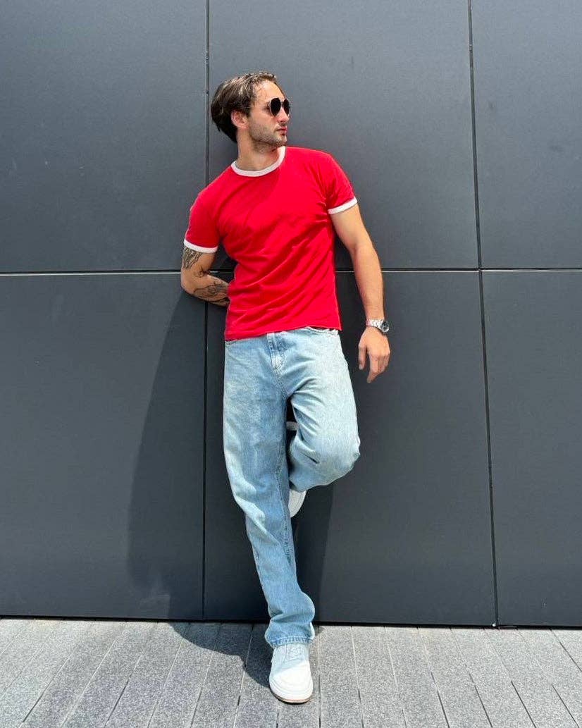 Artree - Wholesale T-Shirt - Unisex - Vintage T Shirts Red Ringer Unisex Blank Top4