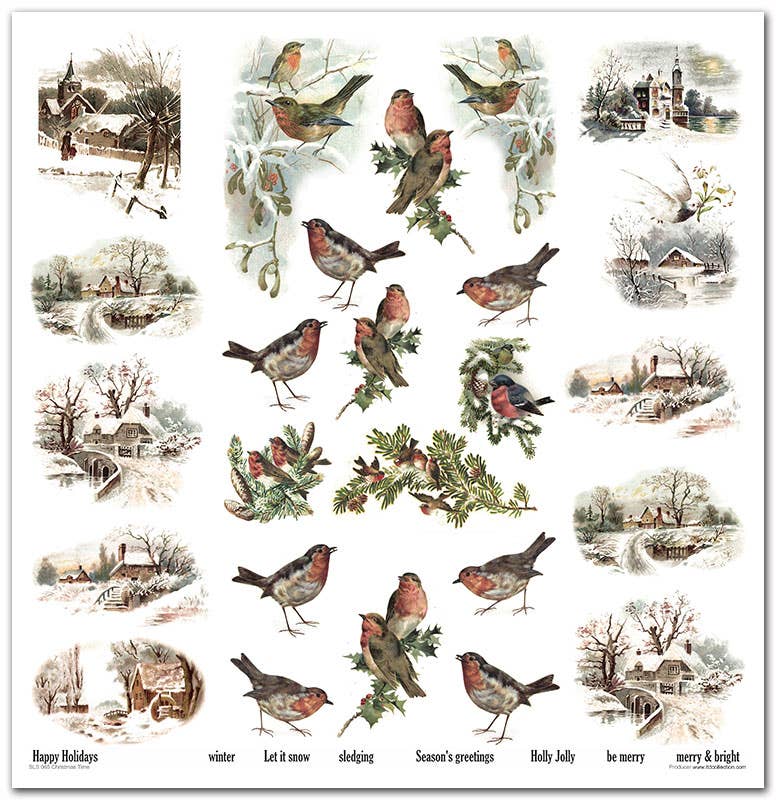 ITD Collection - Vendita all'ingrosso Scrapbooking - Set carta scrapbooking SLS-065 11 pezzi 310x320 mm - 200 g/m²5