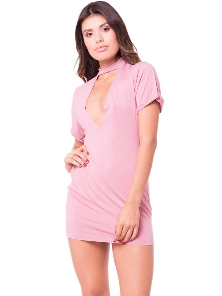 Lux Los Angeles - Wholesale Jurk - Dames - MINI-JURK MET CHOKER SL