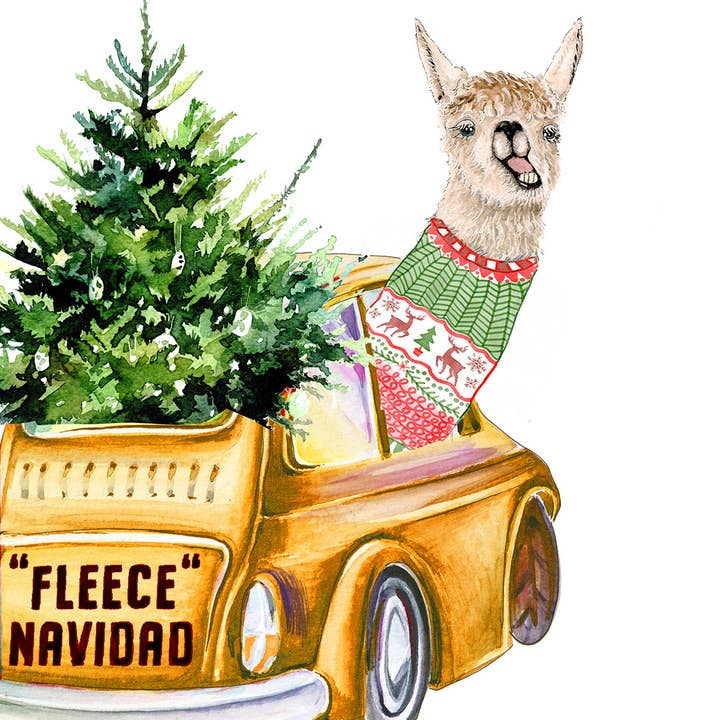 Liyana Studio - Wholesale Christmas Card - Llama Fleece Navidad - Funny Christmas Card