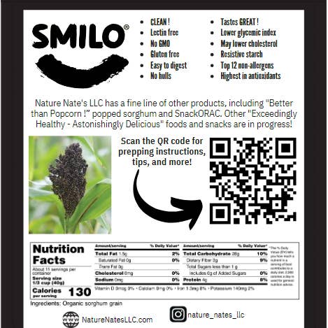 Nature Nate's LLC - Wholesale Whole Grains - Organic Black Sorghum Grain - 15oz *NOT FOR POPPING*