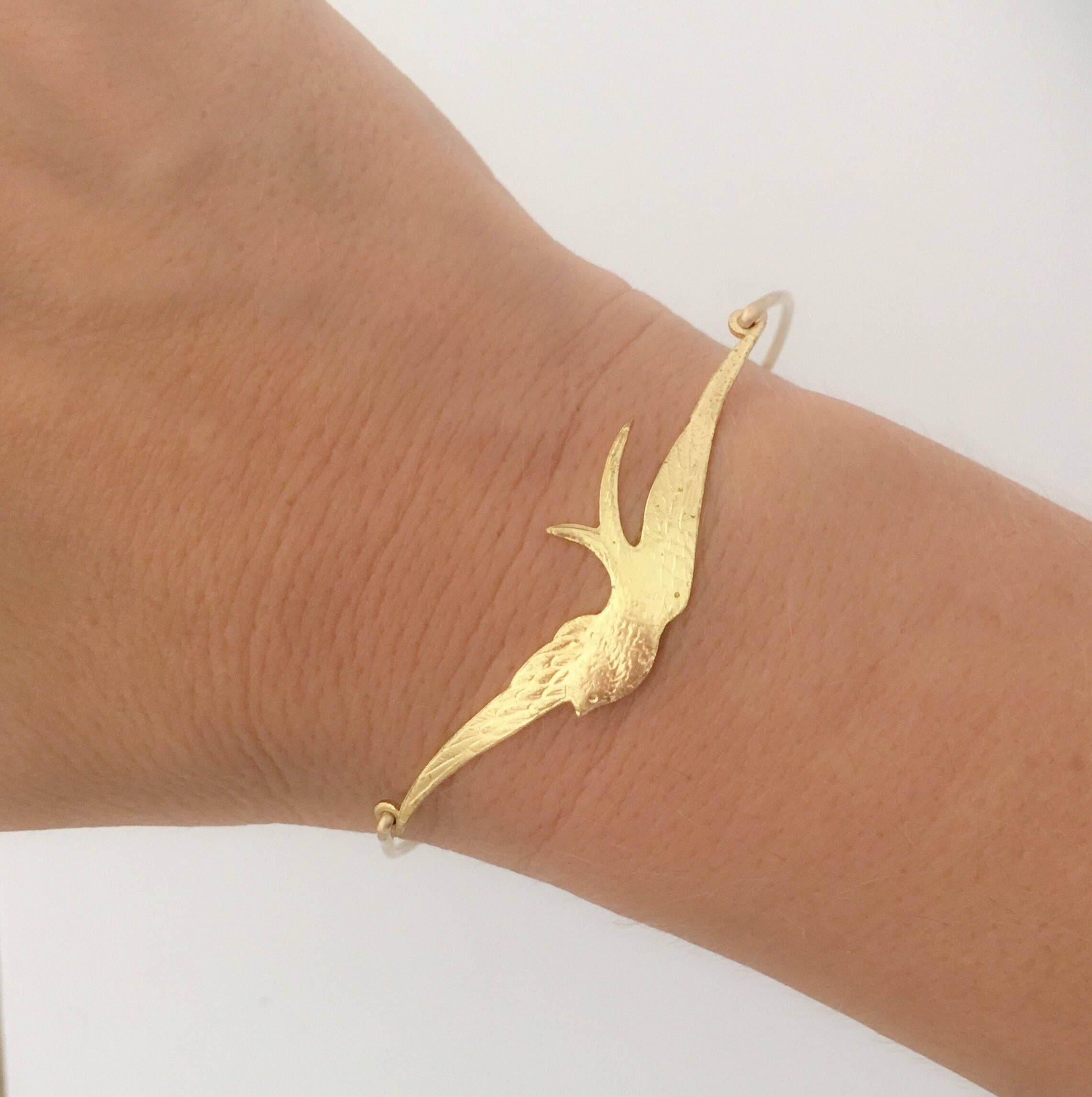Frosted Willow - Wholesale Cuff Bracelet - Sparrow Bracelet, Flying Bird Bangle2