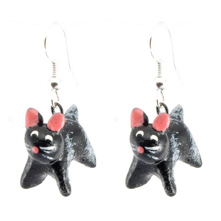 Cat Ceramic Earrings for wholesale by Lucia's Imports