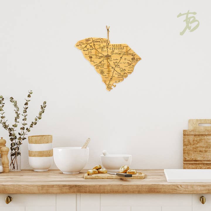 Totally Bamboo - Venta al por mayor Tablas de cortar - Tabla de cortar South Destination con grabado artístico3