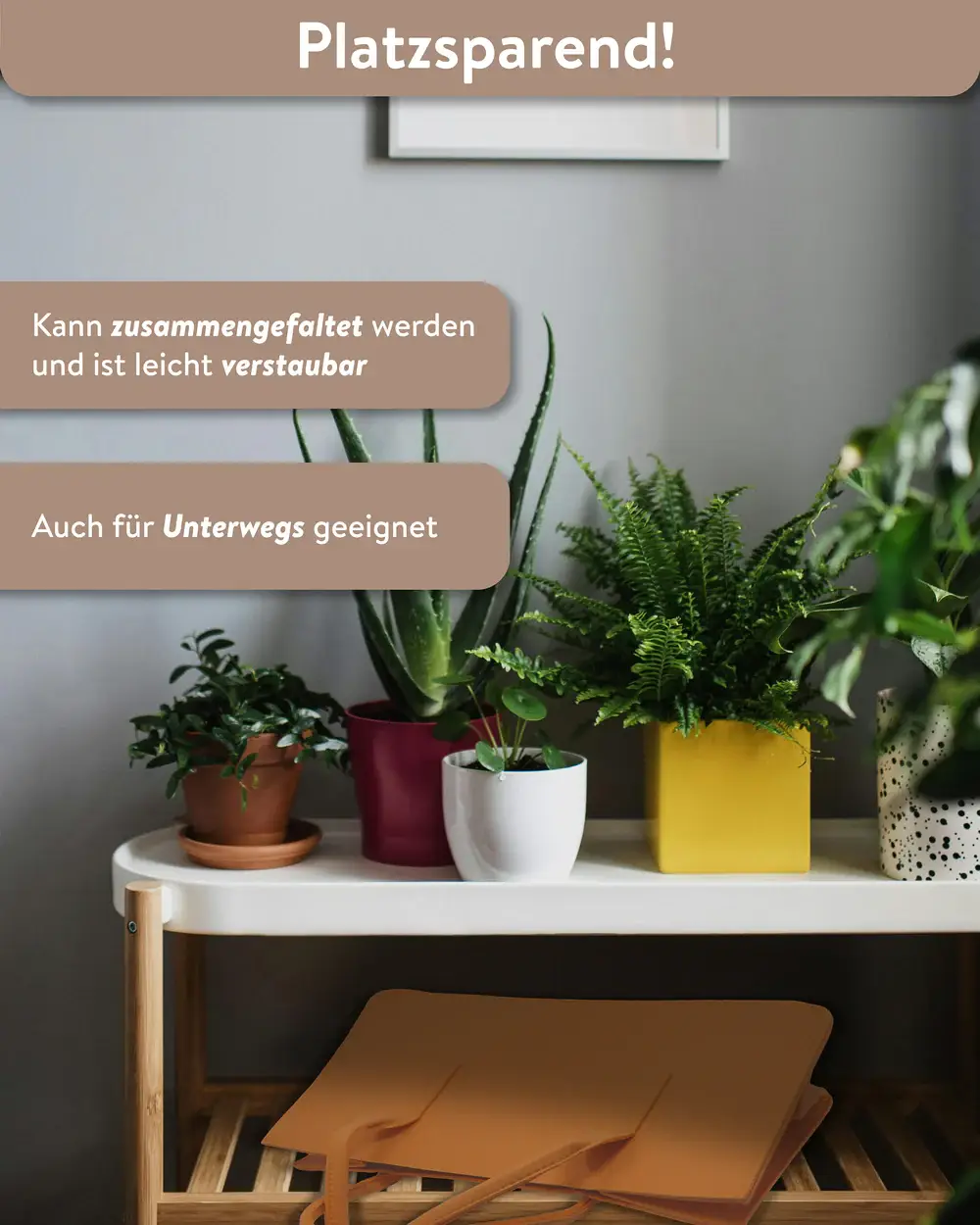 Close Up GmbH - Vente Tote bag – femme - Sac en feutre taupe pour bois de chauffage avec poignées4