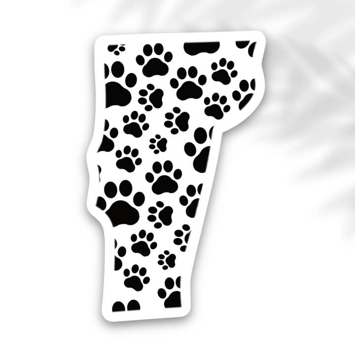 Vermont Paw Print State Sticker for wholesale by The State Stickers