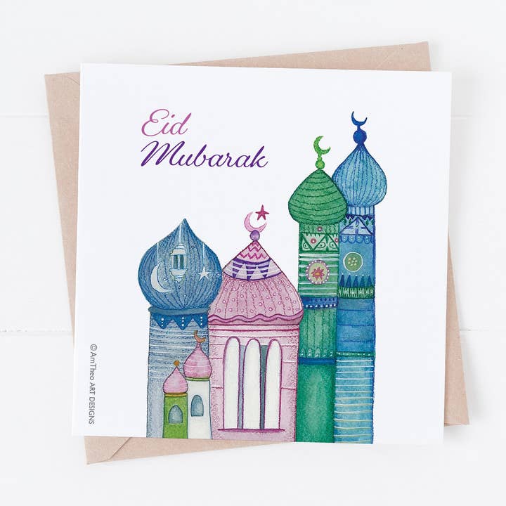 Eid Mubarak greeting Card, Happy Eid greeting card for wholesale by AmTheo Art Designs