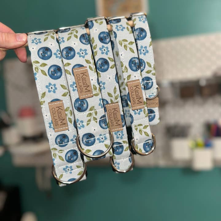 K and M Collars - Wholesale Pet Collar - Dog - Blueberry Smiles Dog Collar, Pet Accessory, Spring, Fruit1