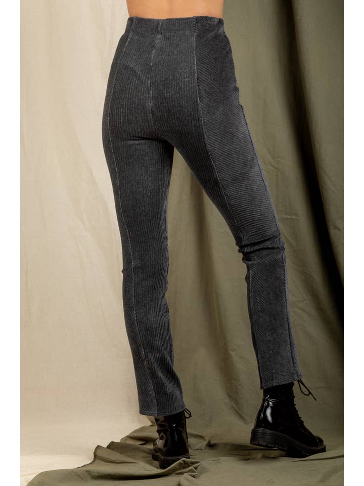 VERY J - Wholesale Pants - Women's - NP70085-Solid velvet bell pants