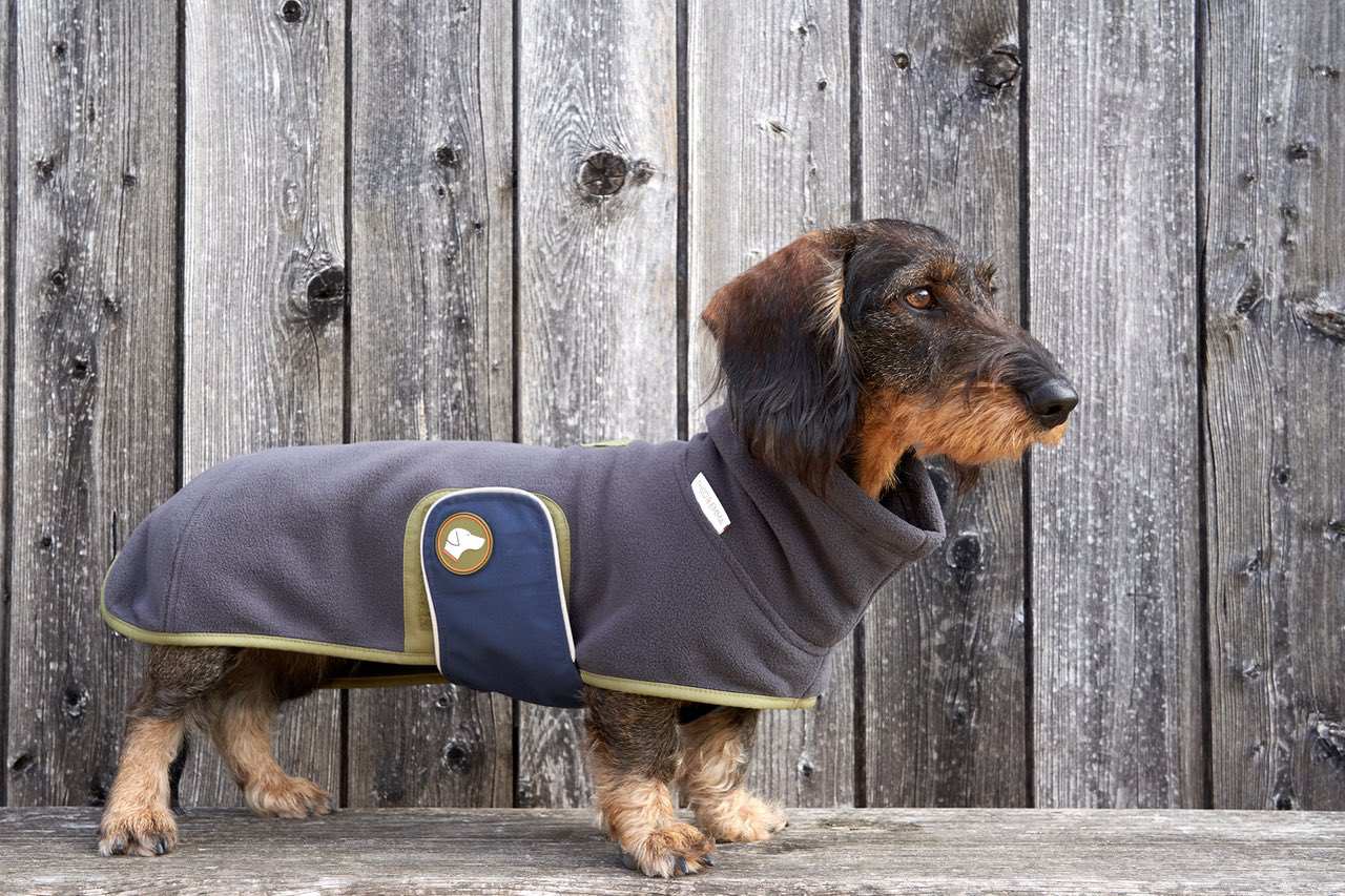 Fleece Dachshund Sweater Henry in Anthracite for wholesale on Faire2