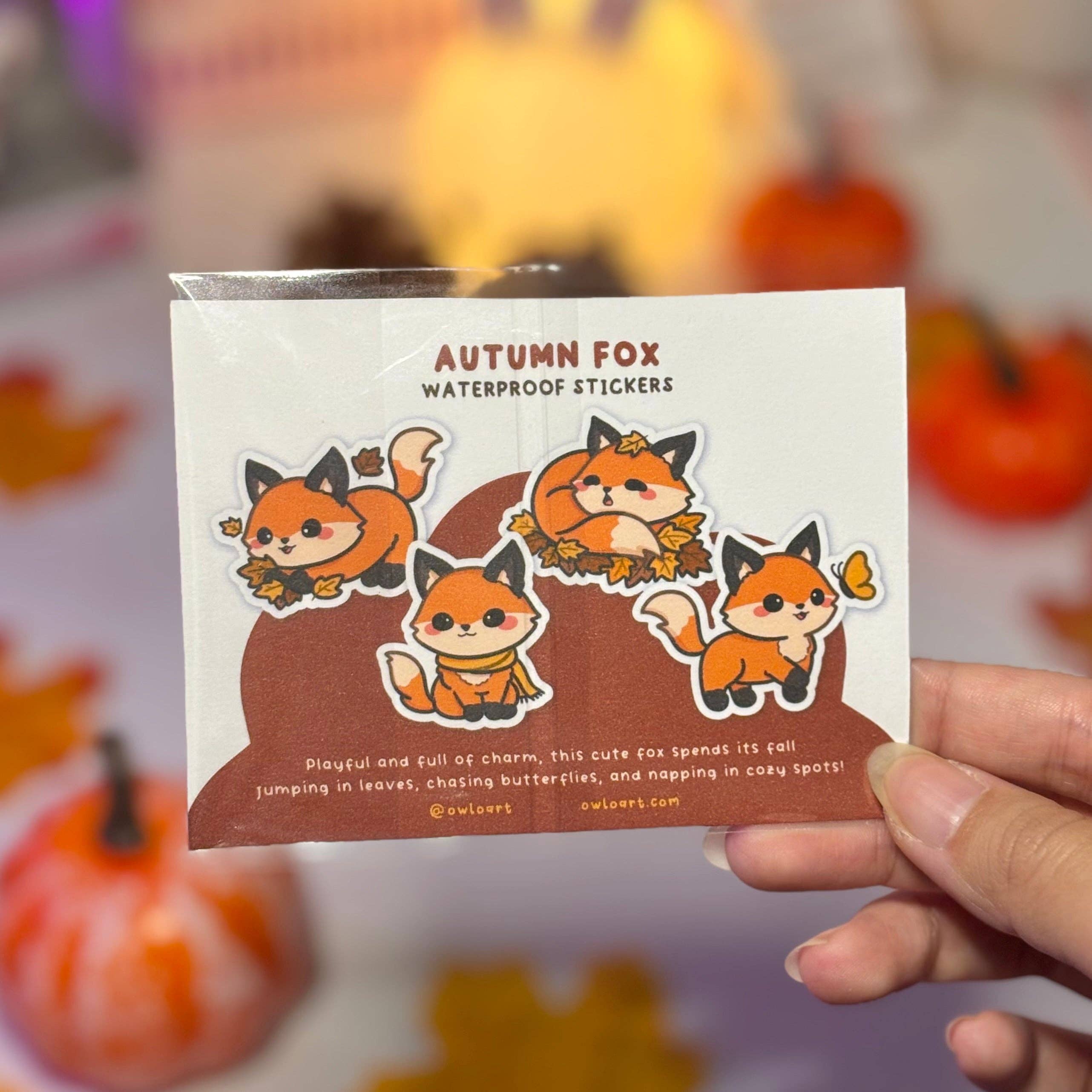 owloArt - Wholesale Sticker - Autumn Fox Waterproof Matte Stickers2