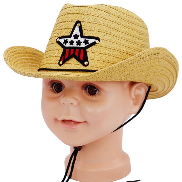 Cap Zone - Wholesale Cowboy hat – kids - Kids Western Star Paper Straw Cowboy Hat15