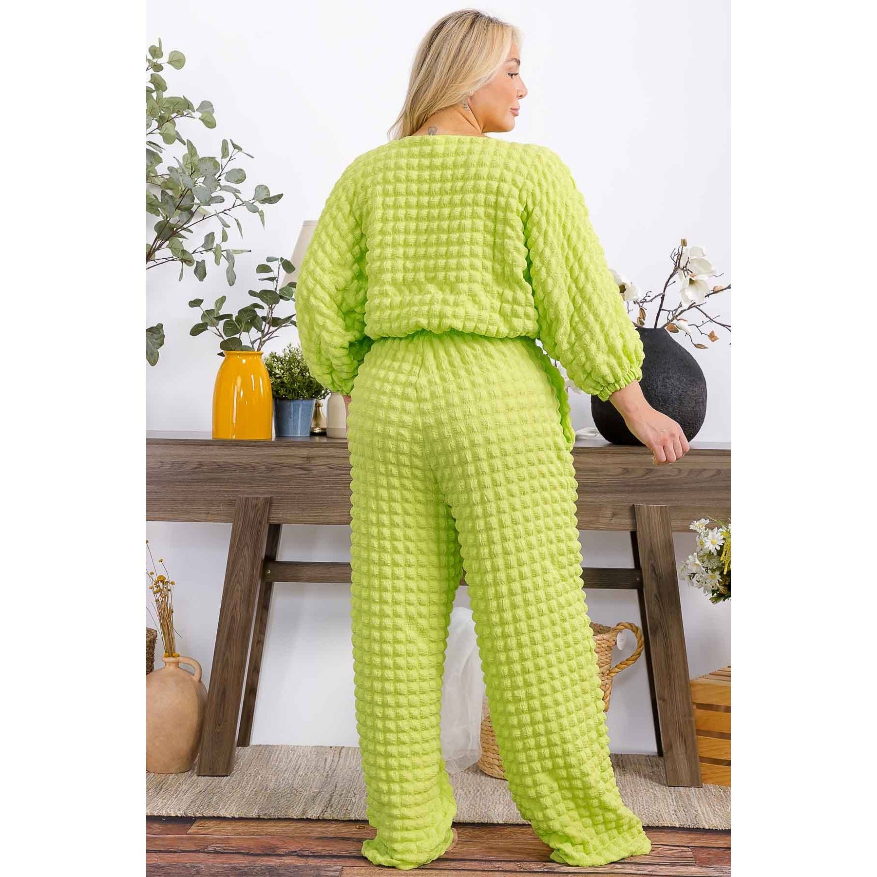 omgstyles – wholesale Top & pants set (NOT Loungewear) – Women's – Plus Size Bubble Two Pc Set18
