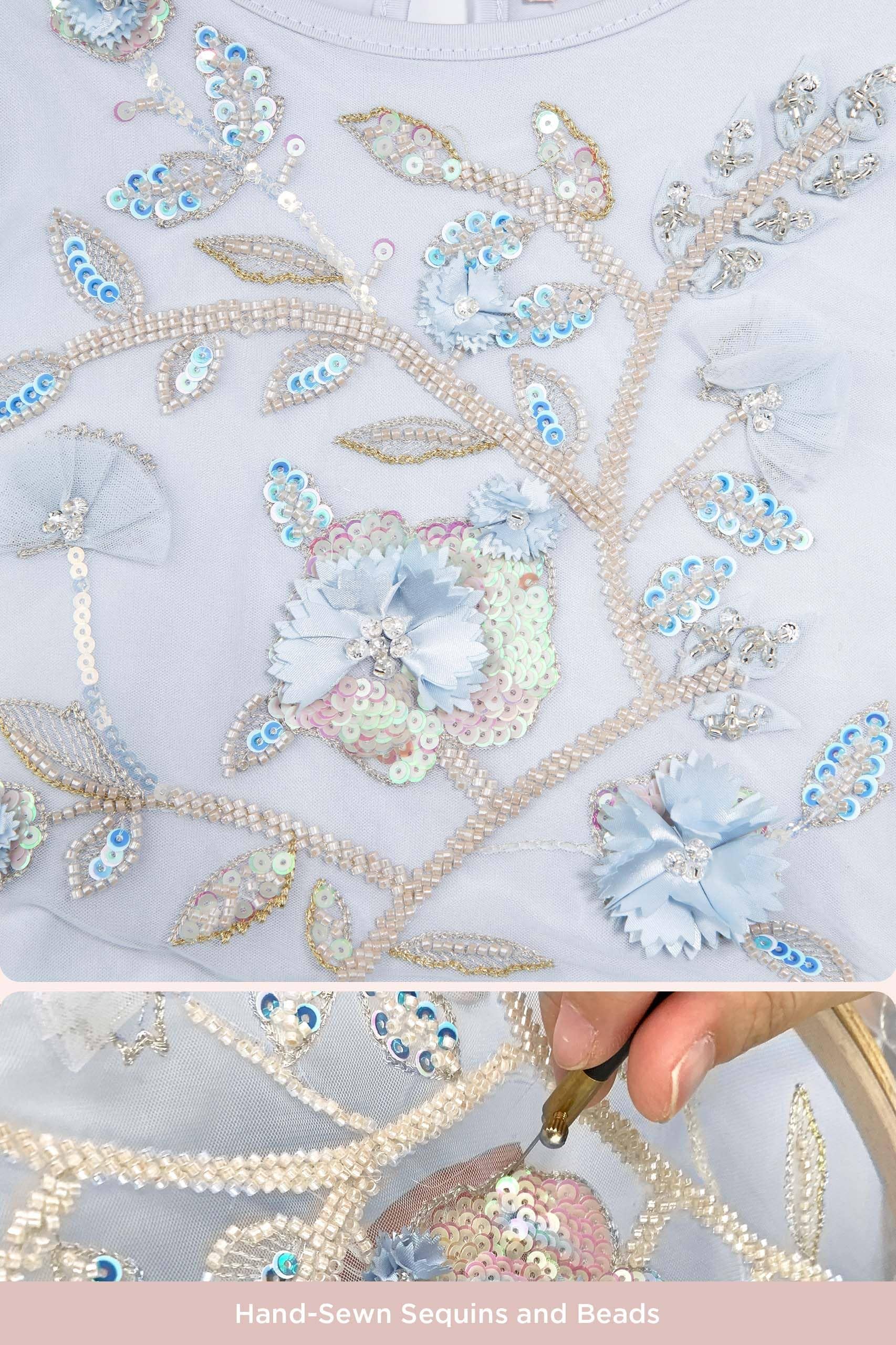 Tutuland – Engroshandel Kjole - Børn – Broderet blondeblomstfe bryllupsblomst pigekjole8