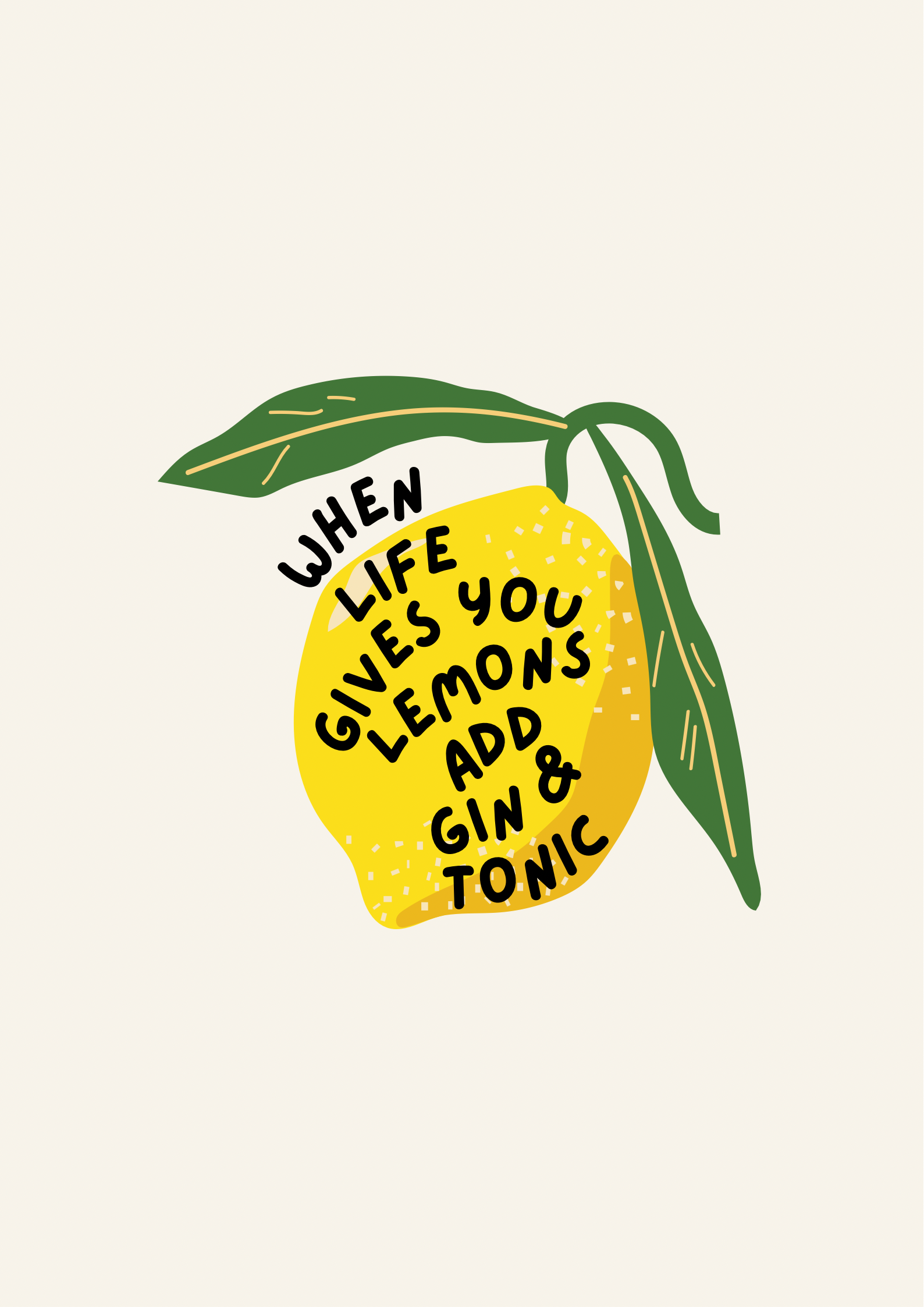 Blue Iris Designs Co – wholesale Art print – When life gives you lemons add gin and tonic print1