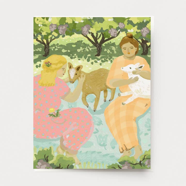 Vineyard Goat Picnic Card for wholesale by Ingrid Press