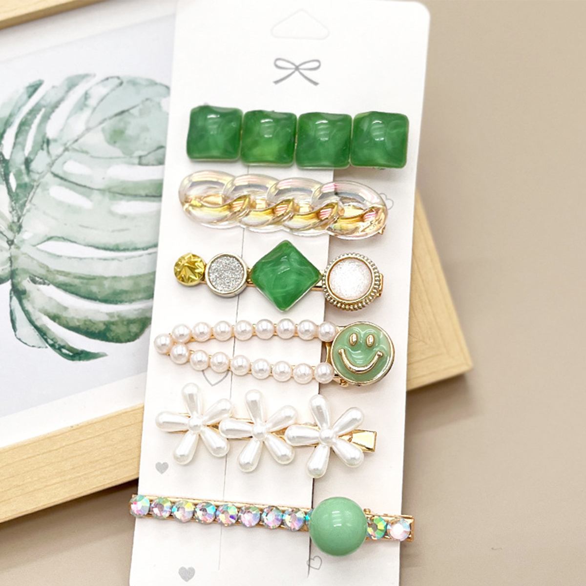 ACCITY - Wholesale Hair Clip - Women's - Rhinestone Pearl Hair Clip Set-Elegant Side Pin _CWASC0349610