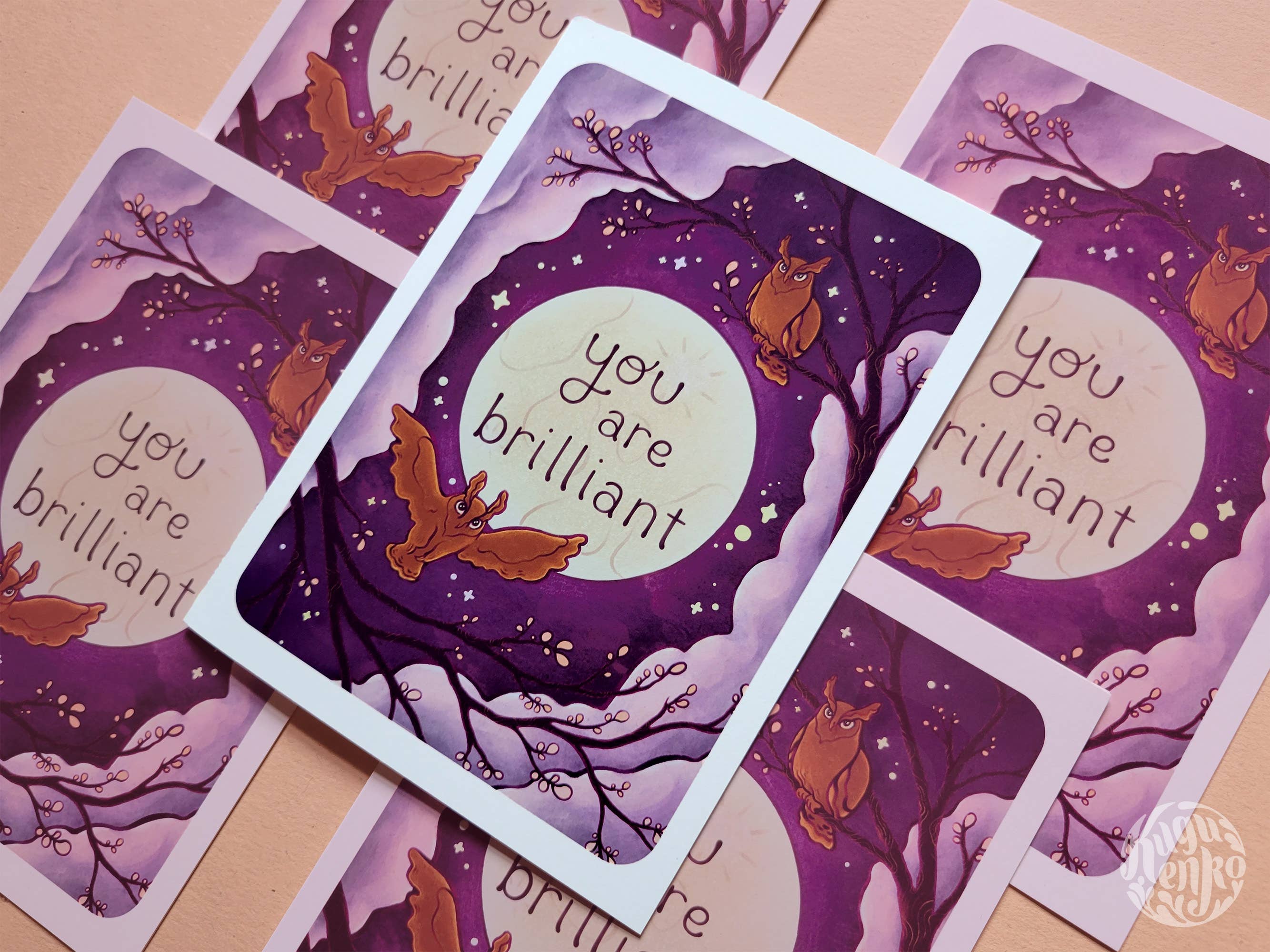 Kuguenko Illustration - Wholesale Encouragement Card - You Are Brilliant - Greeting Card, 5x7 in.3
