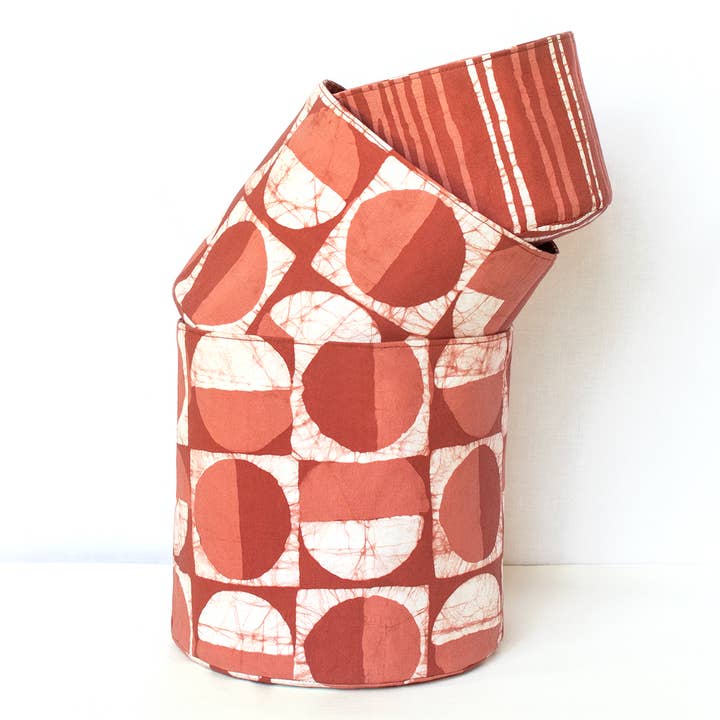 Stackable Bins: Mod Circles - Rust-Organic for wholesale by Global Mamas