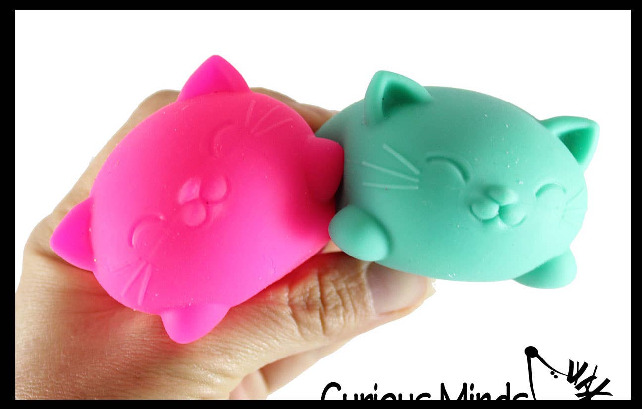 Curious Minds Toys - Wholesale Squishy Toy - Kids & Baby - 1 Cat Nee Doh Soft Fluff- Filled Squeeze Stress Ball