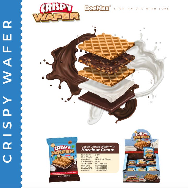 Beemax - Wholesale Chocolate Covered Sweets - Beemax Crispy Wafer 1ozÂ