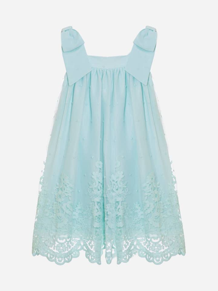 Water Green embroidered strapless dress for wholesale by Patachou