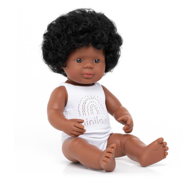 Miniland Educational - Wholesale Doll - Kids - Baby Doll African American Girl 15'' inch (box)