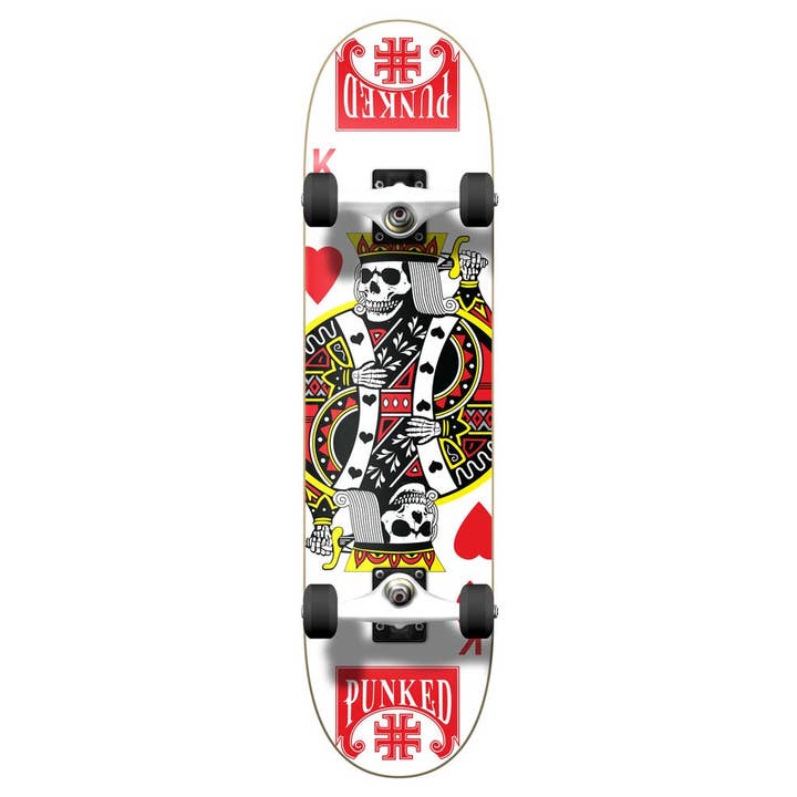 Graphic Complete Skateboard 7.75" - King of Hearts for wholesale by Yocaher Skateboards