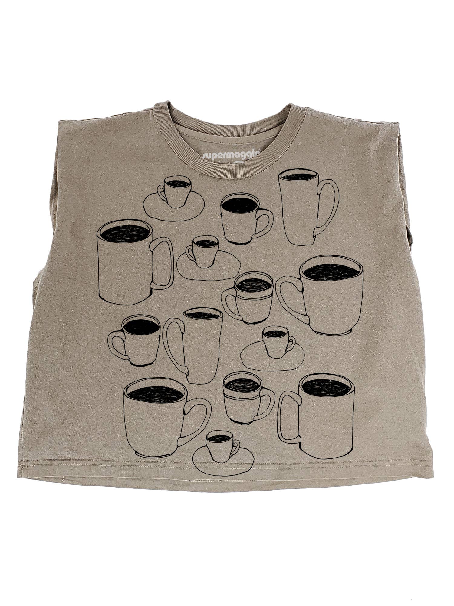 Supermaggie @ Faire - Wholesale T-Shirt (Graphic) - Women's - Coffee Cups Maisie Heavyweight Muscle Tee3