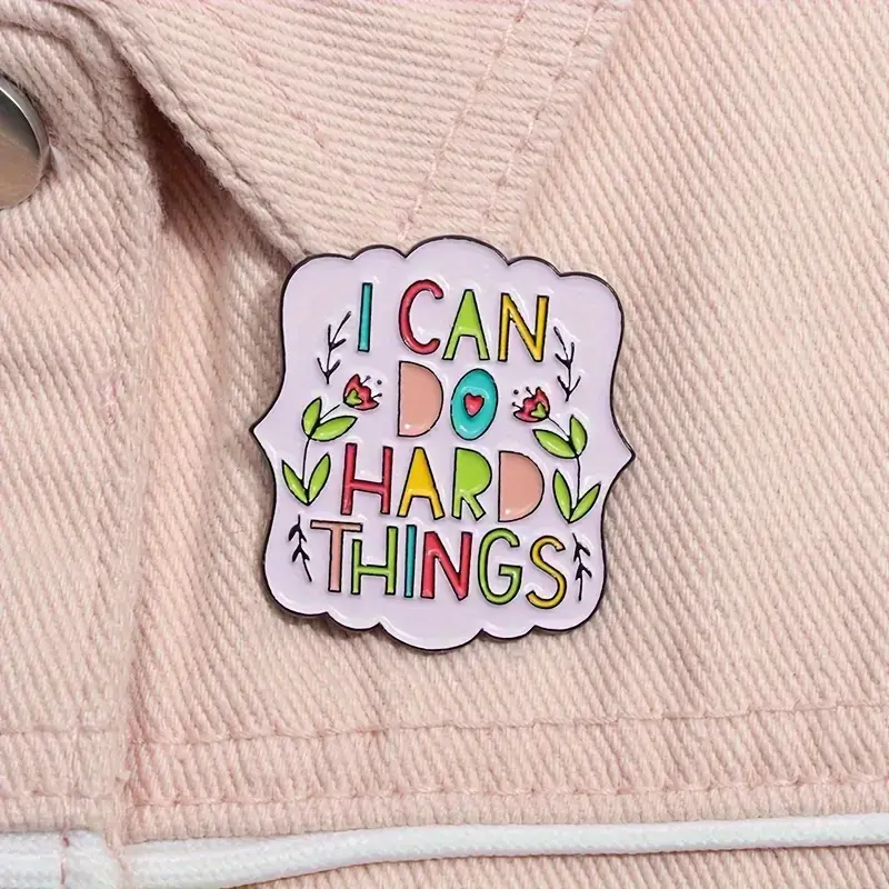 Magnifique Hearts - Wholesale Lapel Pin/Button - Cute Colorful 'I Can Do Hard Things' Pin Badge - Inspiration1