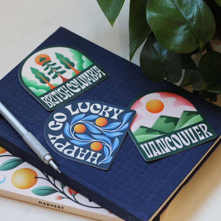 Julie Solvstrom Illustration - Wholesale Sticker - Happy Go Lucky Vinyl Sticker Matte Waterproof Quote Positive4