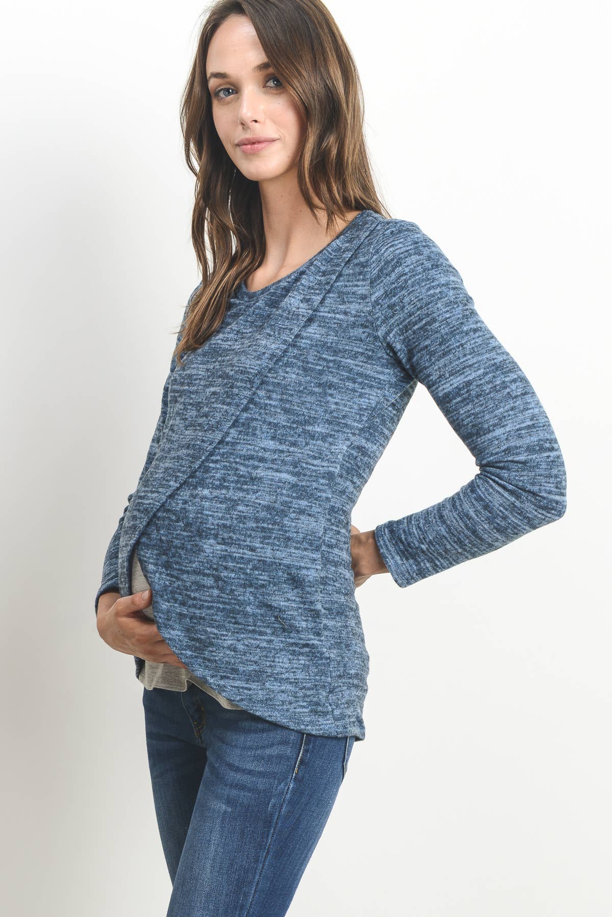 Hello Miz - Venta al por mayor Camiseta de lactancia - Top de maternidad y lactancia de manga larga bajo tulipán22