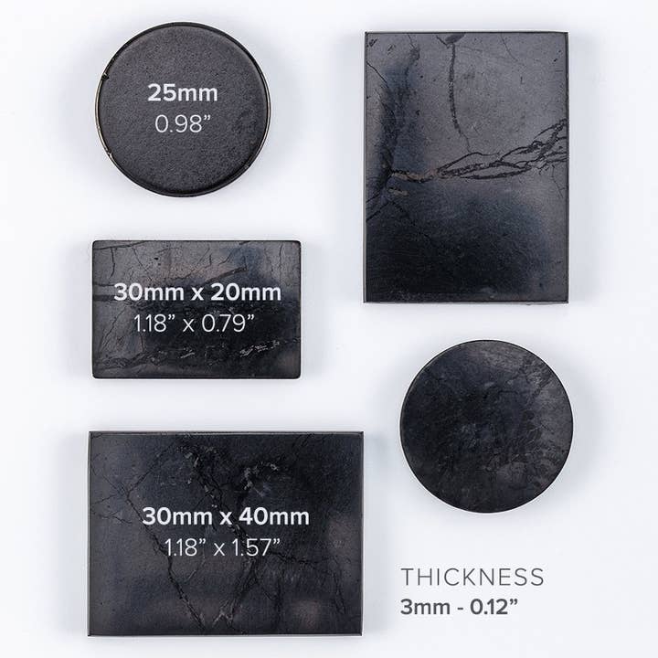 Modern ŌM - Wholesale Crystal Charging Plate - Shungite EMF Shield Set1