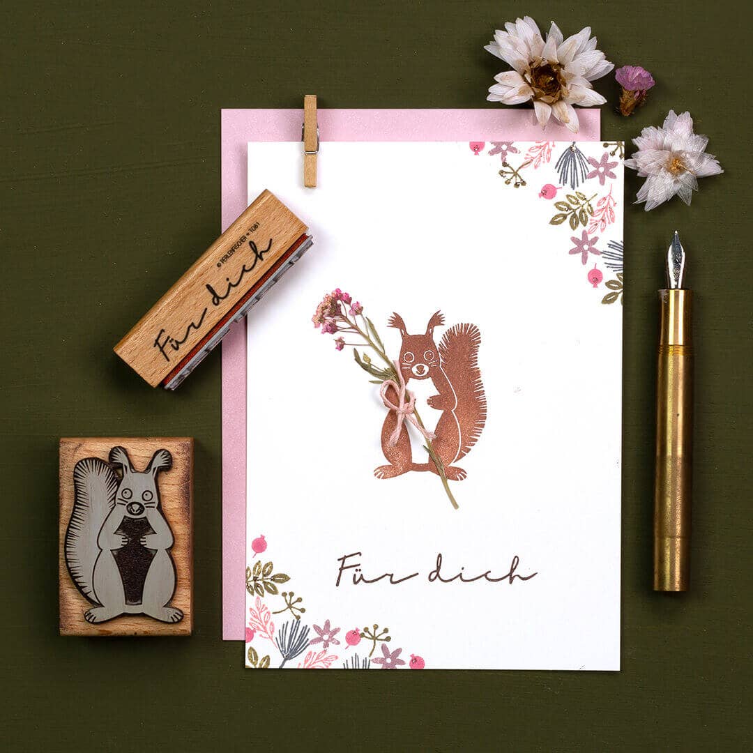 Perlenfischer - Wholesale Rubber/Decorative Stamp - 5x Stamp | Squirrel 23