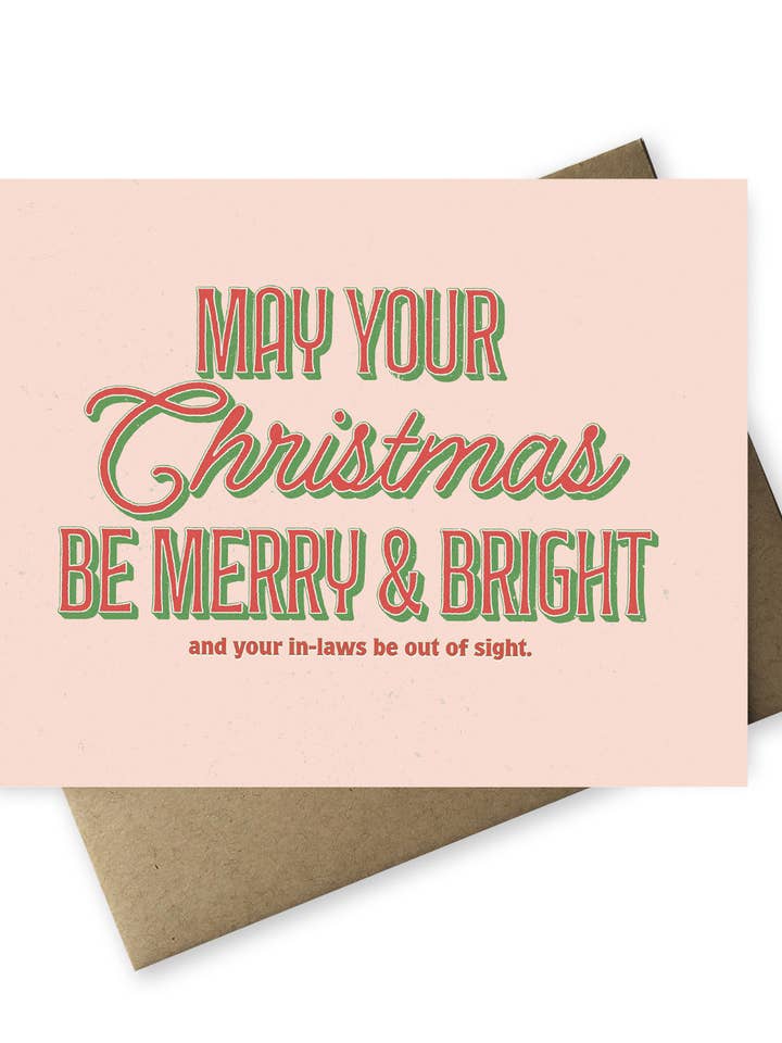 Sarkastische Weihnachten - Fröhliche & Helle Weihnachtskarte für den Großhandel von Tiramisu Paperie